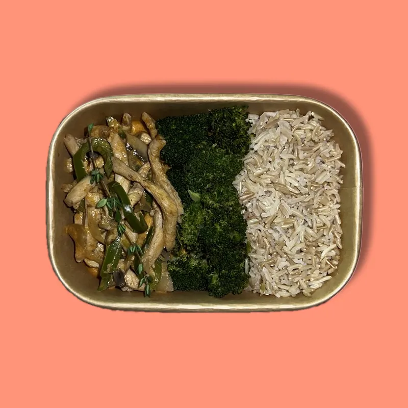 Chicken Stroganoff with Brown Rice